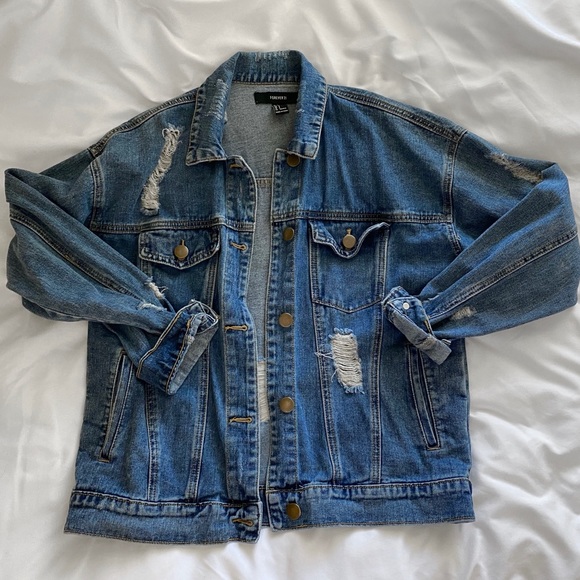 Forever 21 Jackets & Blazers - Distressed Denim Jacket